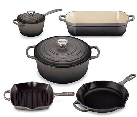 LE CREUSET - 7pc Signature Cast Iron Cookware Set, Oyster