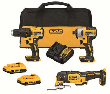 DEWALT - 20V MAX Compact Cordless 3-Tool Combo Kit - Drill, Impact Driver, Multi-Tool