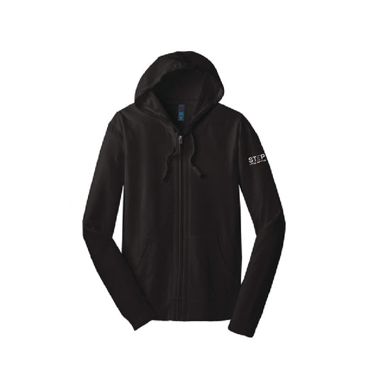 DISTRICT - Mens Fitted Jersey Full-Zip Hoodie