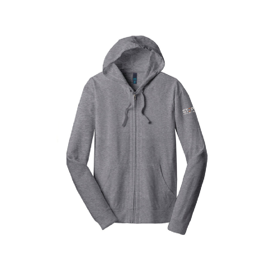 DISTRICT - Mens Fitted Jersey Full-Zip Hoodie
