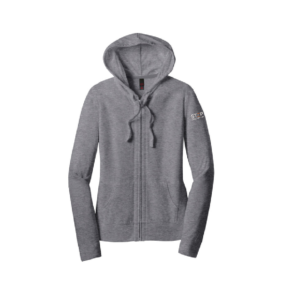 DISTRICT - Womens Fitted Jersey Full-Zip Hoodie