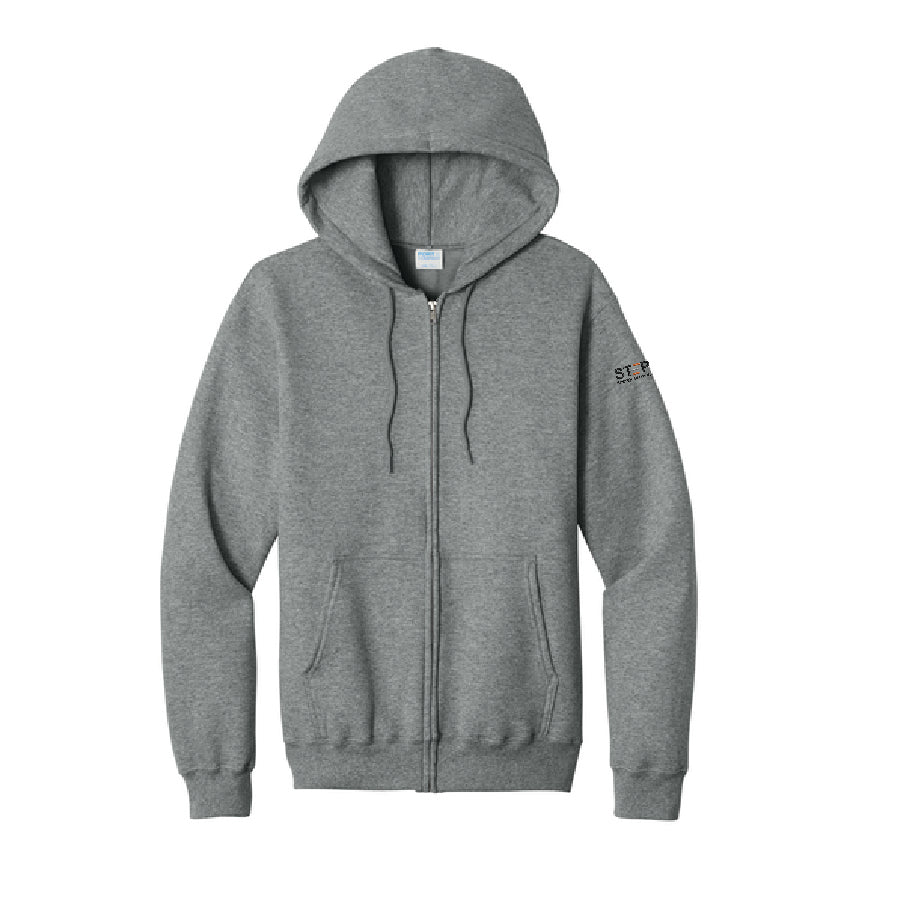 PORT & CO - Unisex Core Fleece Full-Zip Hooded Sweatshirt