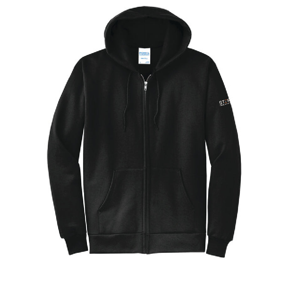 PORT & CO - Unisex Core Fleece Full-Zip Hooded Sweatshirt